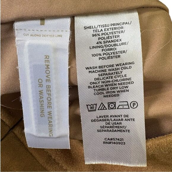 LOFT Faux Suede Patch Pocket Mini Skirt SIZE 2 tan - Picture 7 of 7